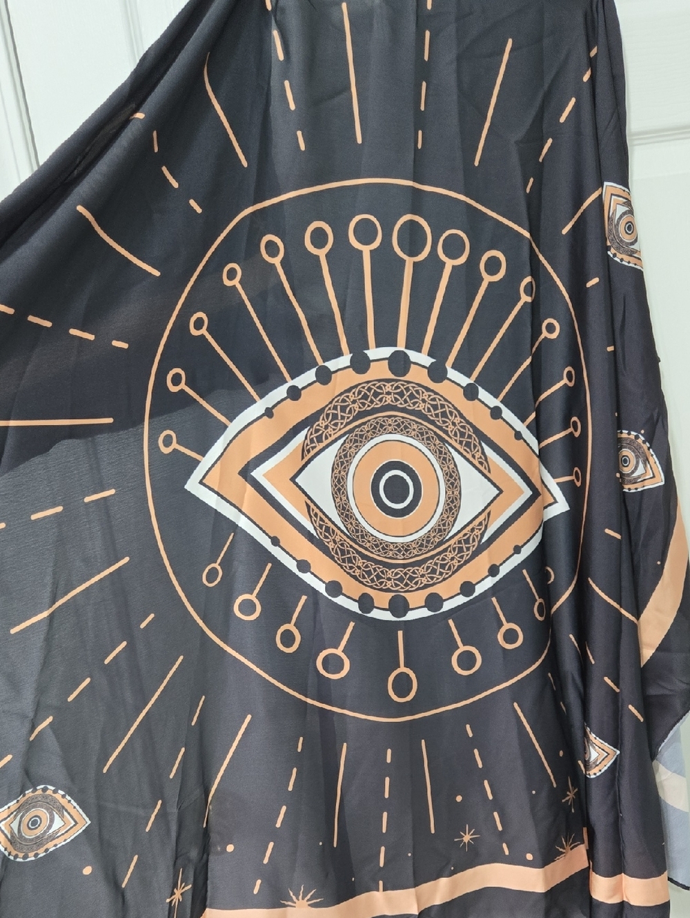 Beachwear By Chris Tunu (Brazilian Designer) - Pareo with Copper Eye Print